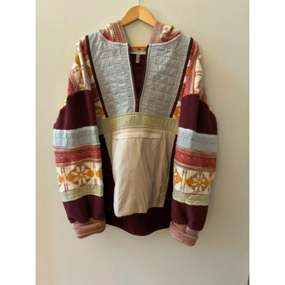 Free People Movement Quilted Hooded Pullover | Women's XL Fair Isle | Worn Once